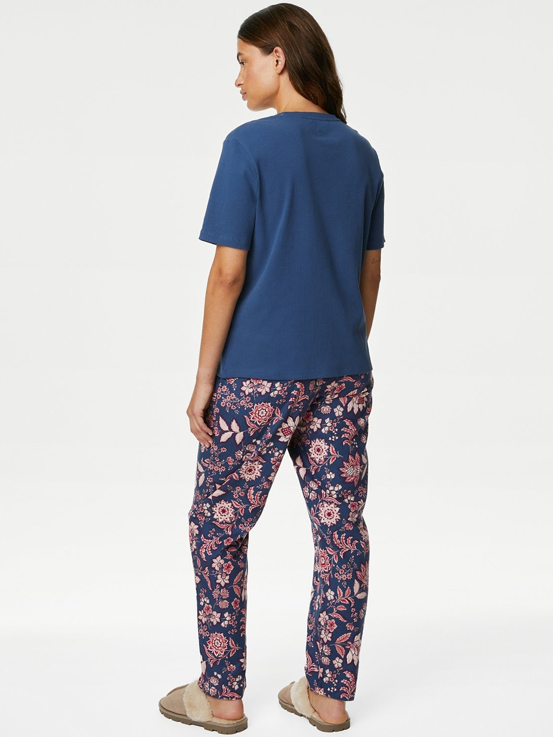 

Marks & Spencer Pure Cotton Printed Night Suit, Navy blue