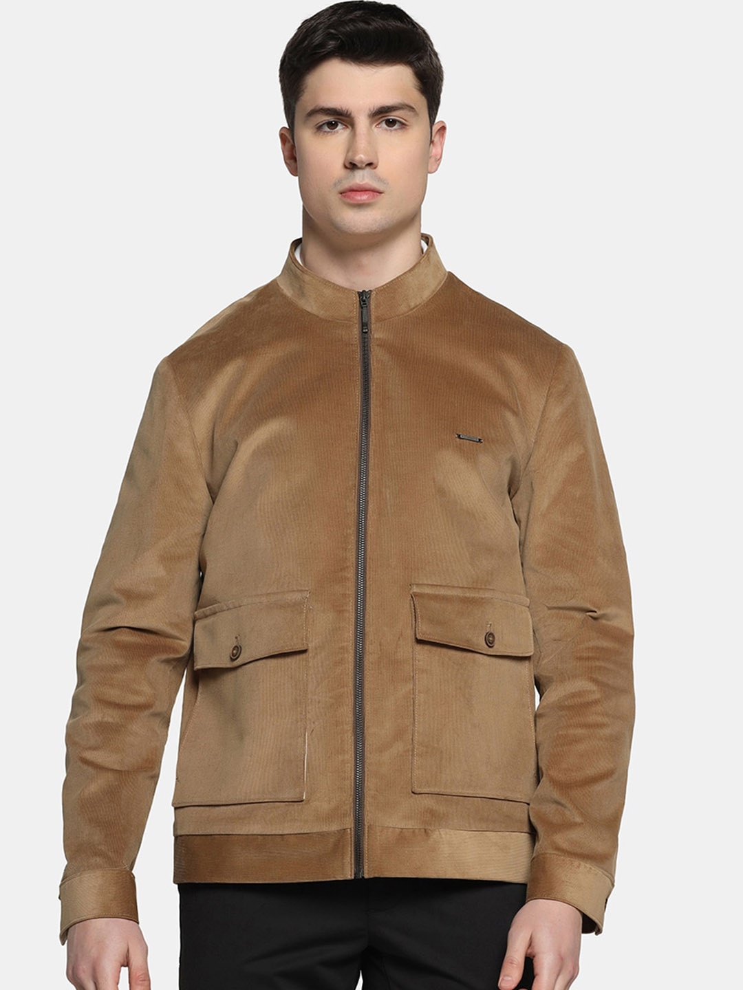 

Blackberrys Mock Collar Tailored Jacket With Zip Detail, Khaki