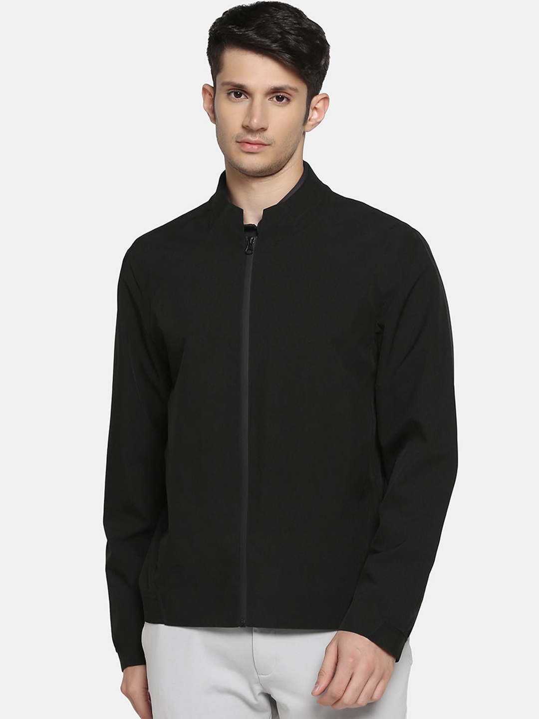 

Blackberrys Mandarin Collar Zip Detail Bomber Jacket, Black