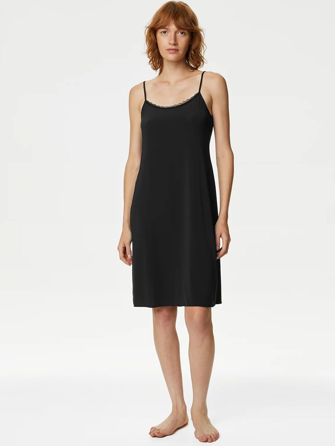 

Marks & Spencer Self Design Longline Slip, Black