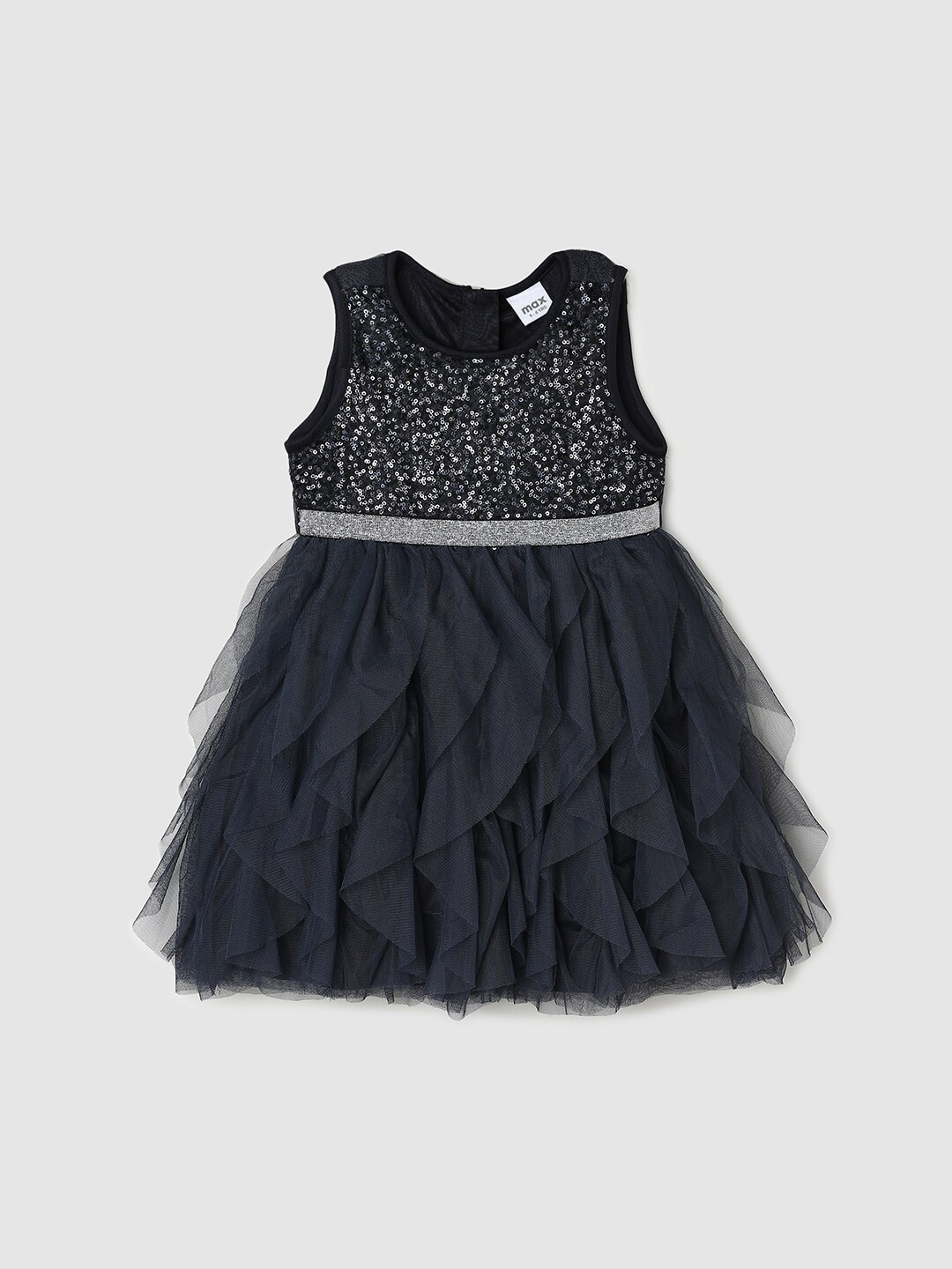 

max Girls Embellished Fit & Flare Dress, Grey