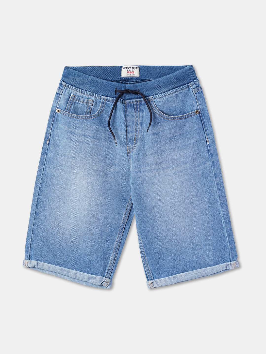 

R&B Boys Washed Cotton Denim Shorts, Blue