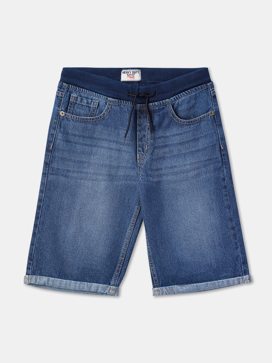 

R&B Boys Washed Cotton Denim Shorts, Blue