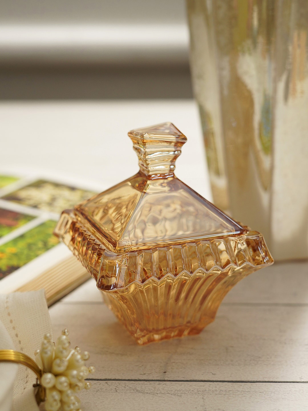 

Pure Home and Living Brown Small Glass Candy Jar