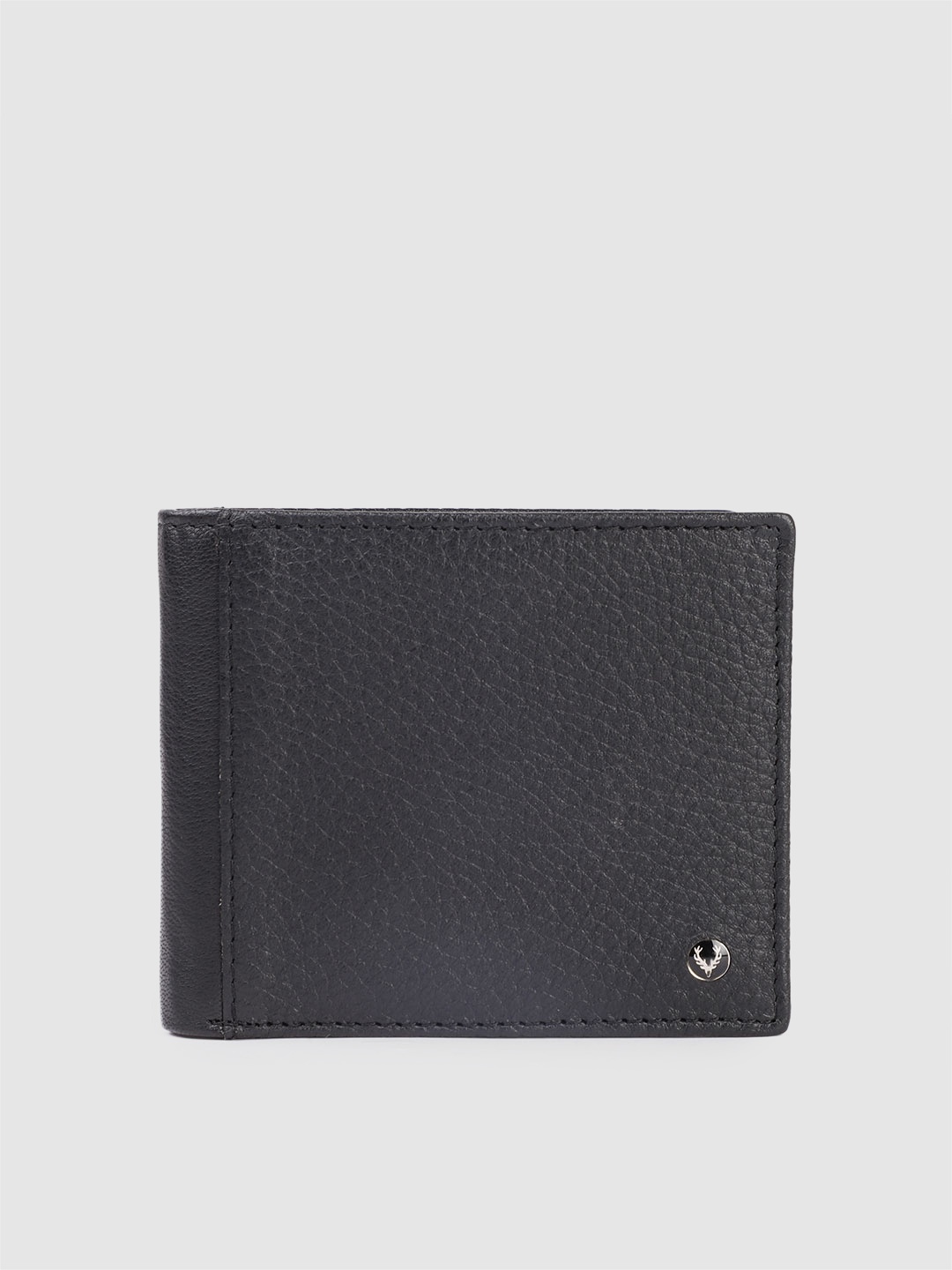 

Allen Solly Men Abstract Textured Leather Two Fold Wallet, Black