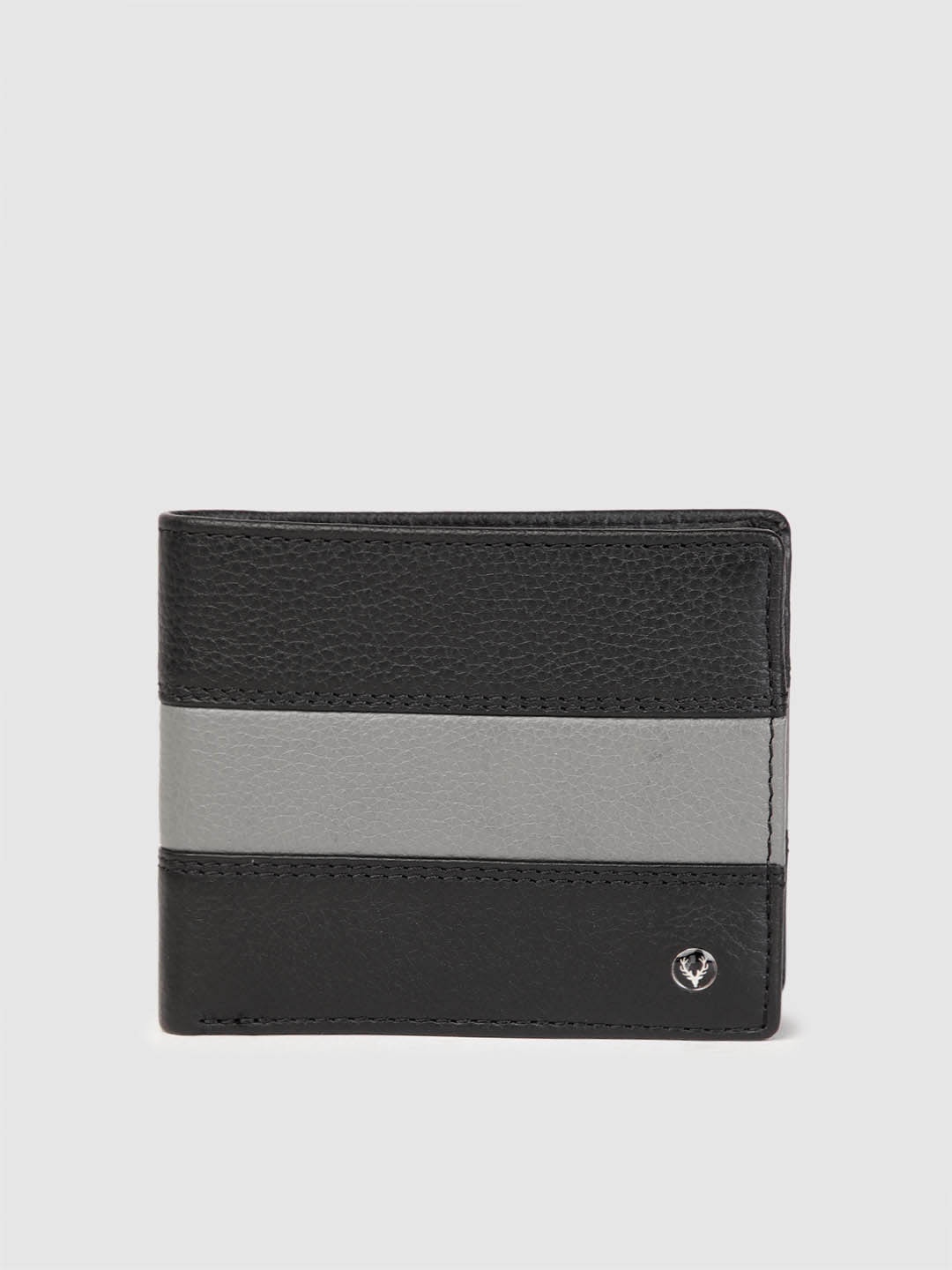 

Allen Solly Men Colourblocked Leather Two Fold Wallet, Black