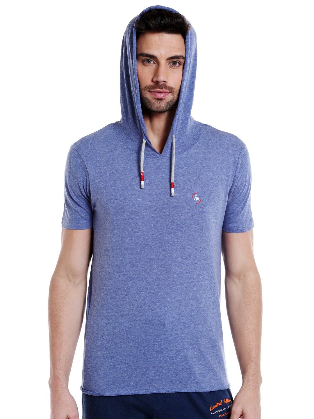 

Masculino Latino Hooded Cotton T-shirt, Blue