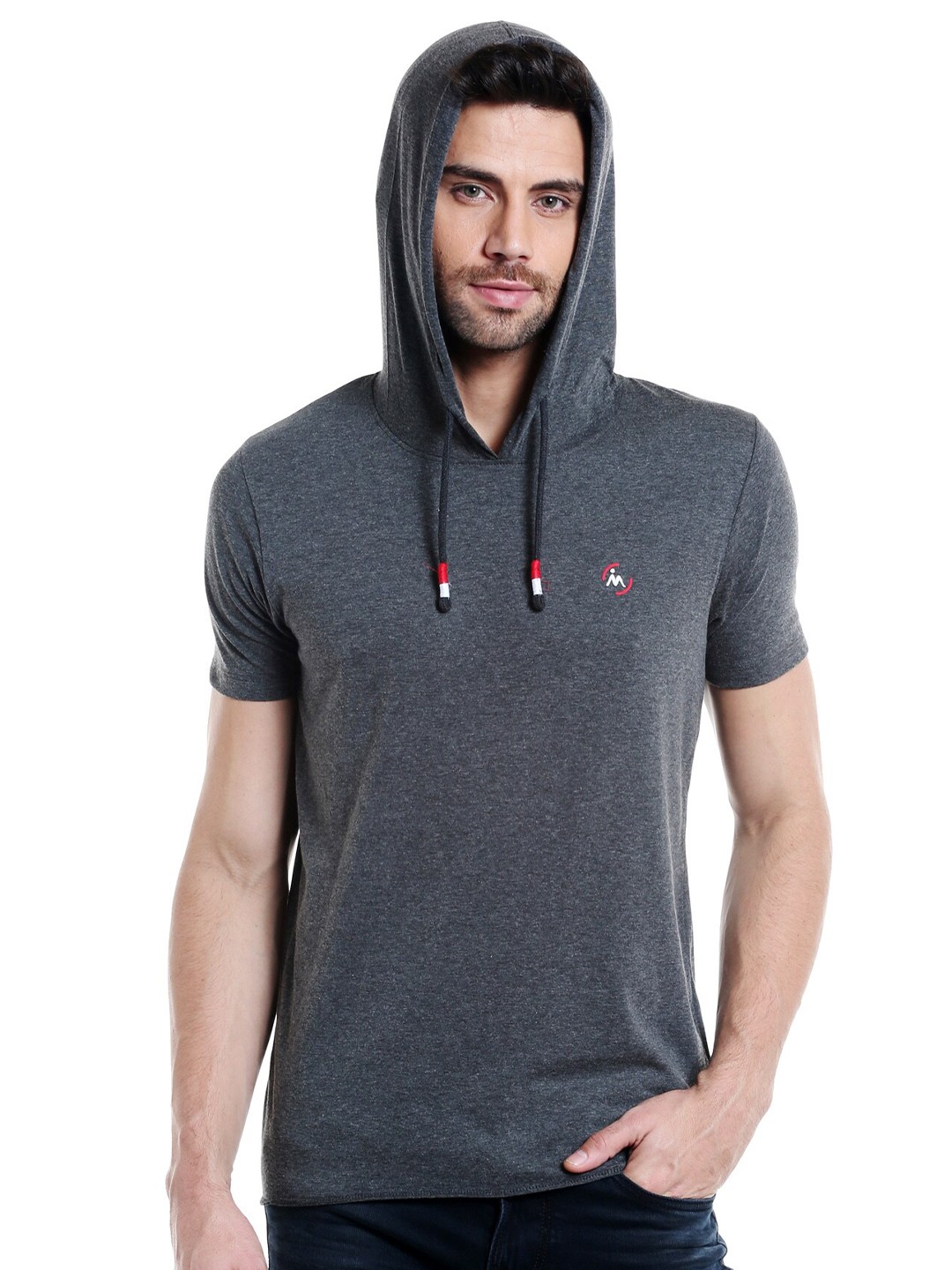 

Masculino Latino Hooded Cotton T-shirt, Charcoal