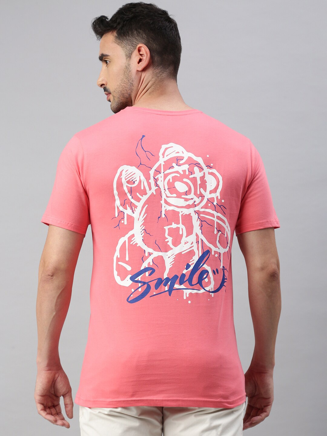

BLACK RADIO Graphic Printed Cotton T-Shirt, Pink