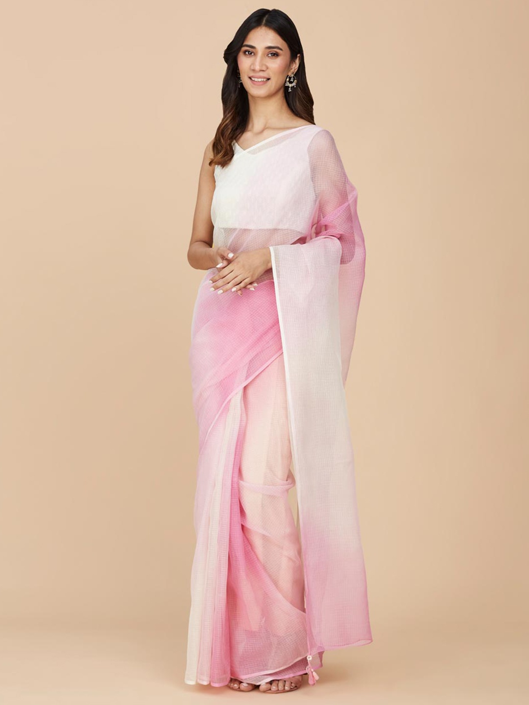 

Fabindia Ombre Silk Cotton Saree, Pink