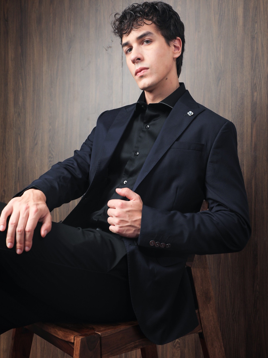 

RARE RABBIT Men Vitara Tailored Fit Single-Breasted Blazers, Navy blue