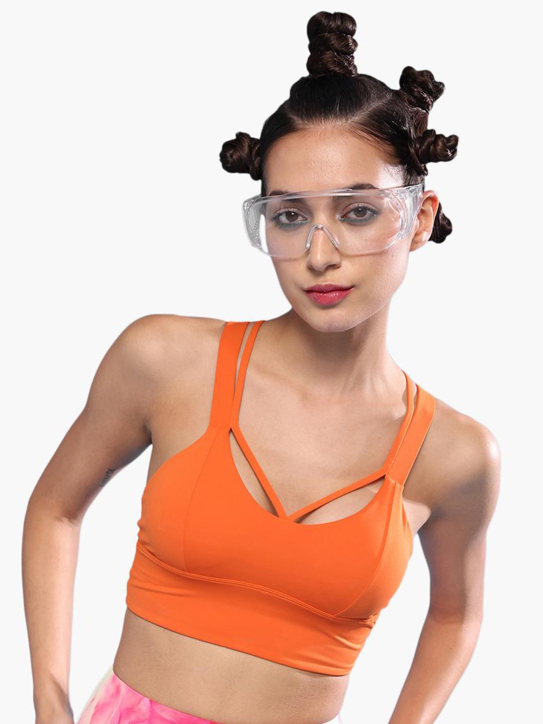

Virgio Full Coverage Underwired Lightly Padded Workout Sports Bra With All Day Comfort, Orange