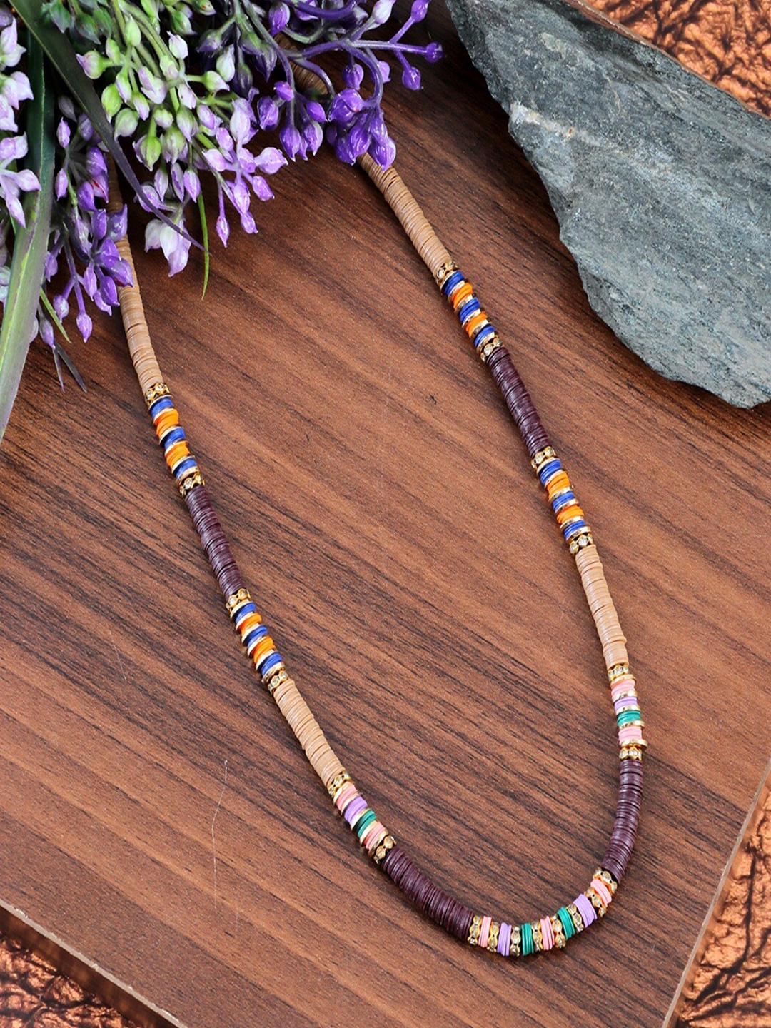 

UNIVERSITY TRENDZ Gold-Plated Beaded Necklace, Brown