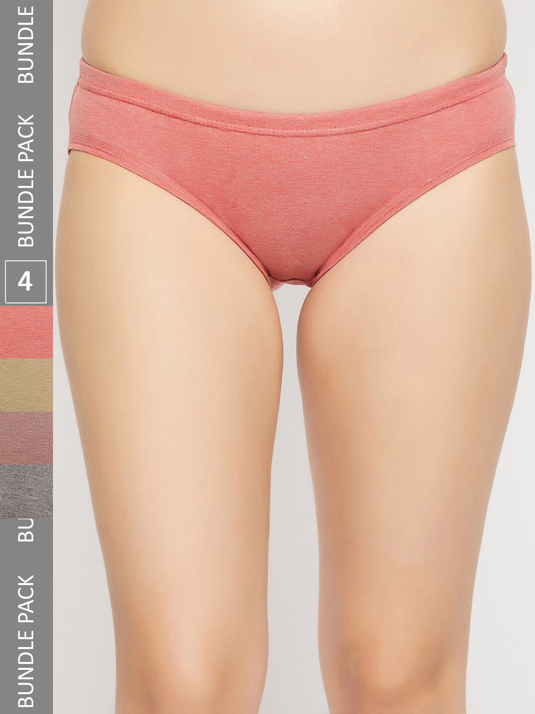 

Curves By ZeroKaata Pack Of 4 Assorted Cotton Anti-Microbial Basic Briefs