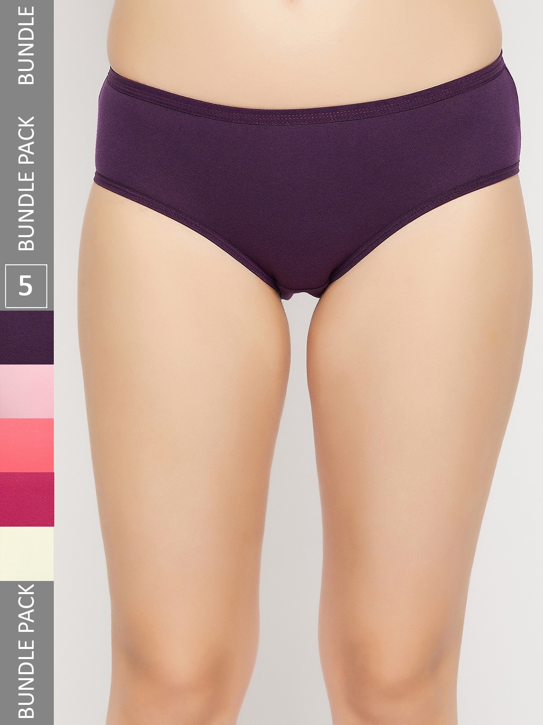 

Curves By ZeroKaata Pack Of 5 Assorted Cotton Anti-Microbial Basic Briefs