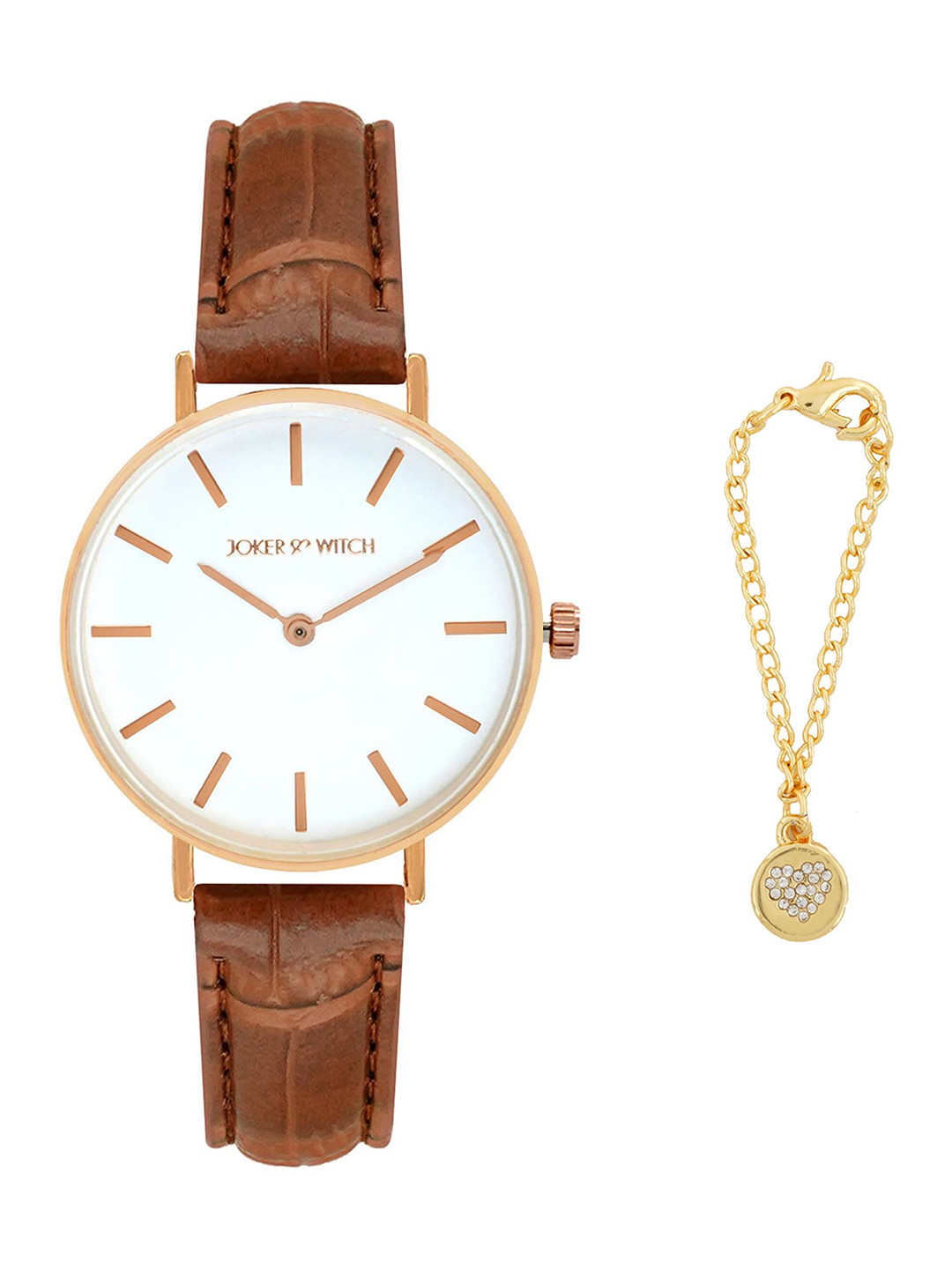 

JOKER & WITCH Women Analogue Watch Gift Set JWWCSET34, Brown