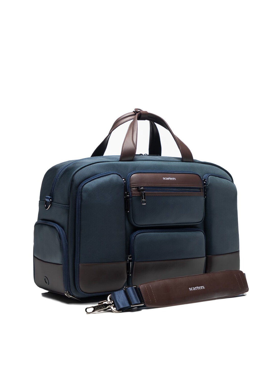 

scarters Colourblocked Laptop Duffel Bag, Blue