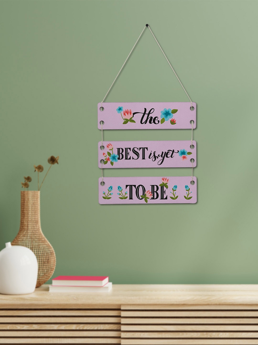 

Crazy Corner Purple The Best Is Yet To Be Stylish Text Printed Wooden Wall Hanging