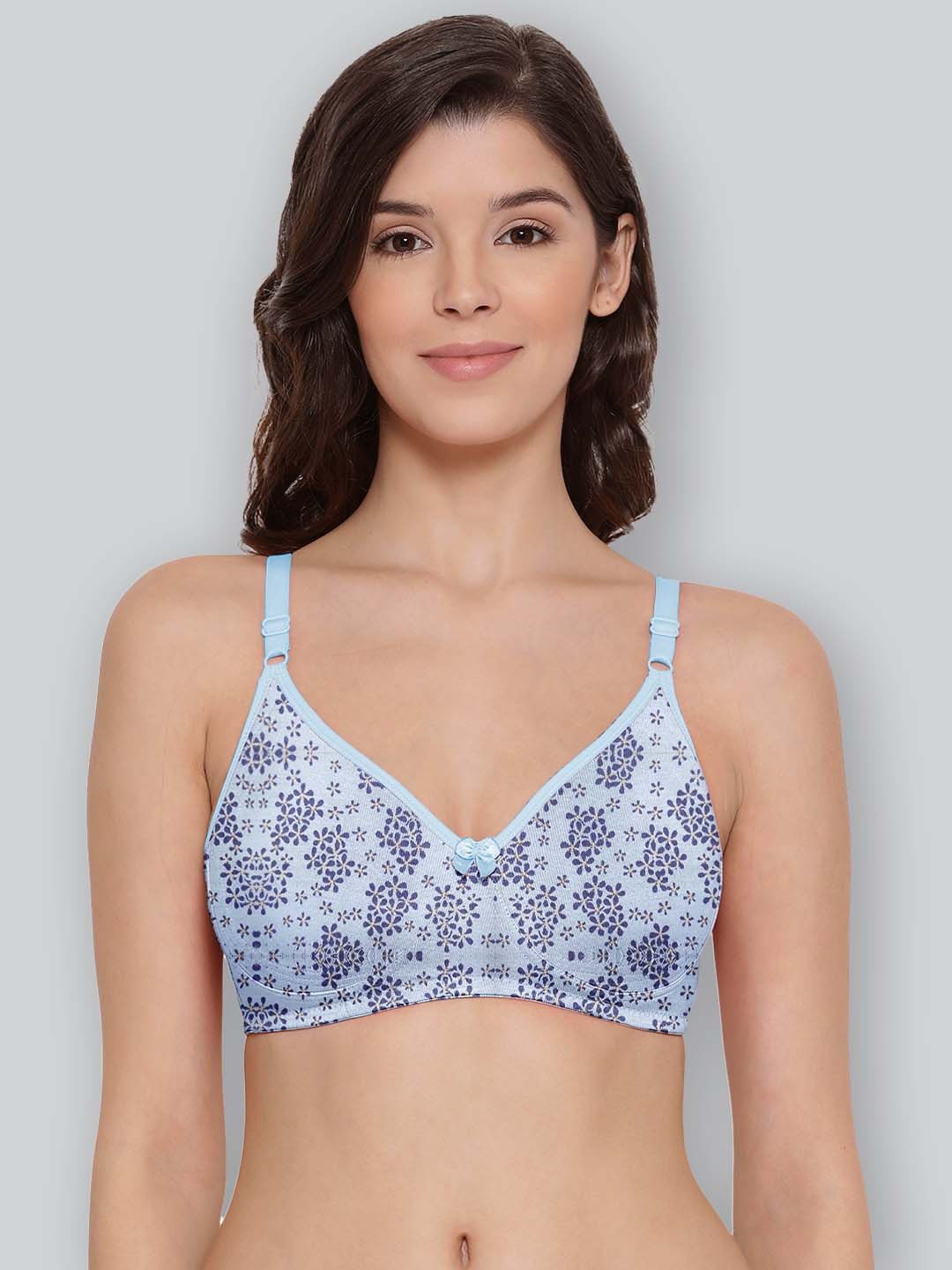 

LYRA Floral Printed Full Coverage Anti-Odour Cotton T-shirt Bra With All Day Comfort, Blue