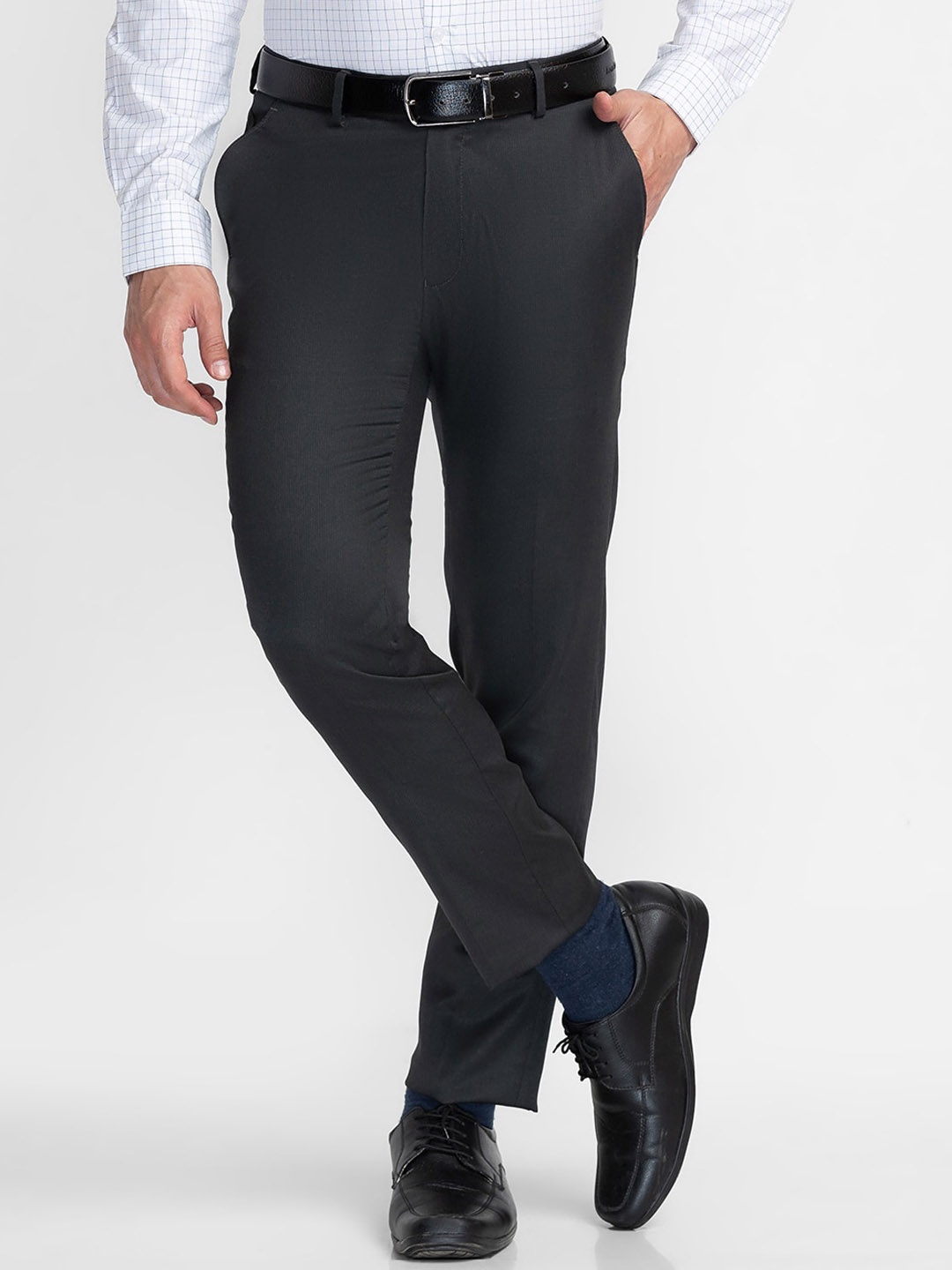 

INSPIRO Men Slim Fit Formal Trousers, Black