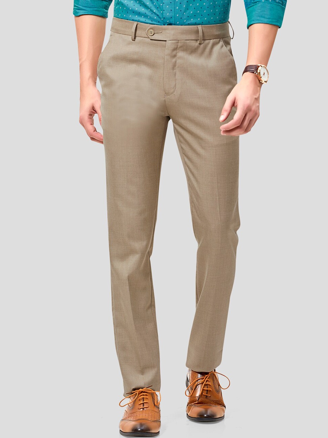 

INSPIRO Men Slim Fit Formal Trousers, Beige