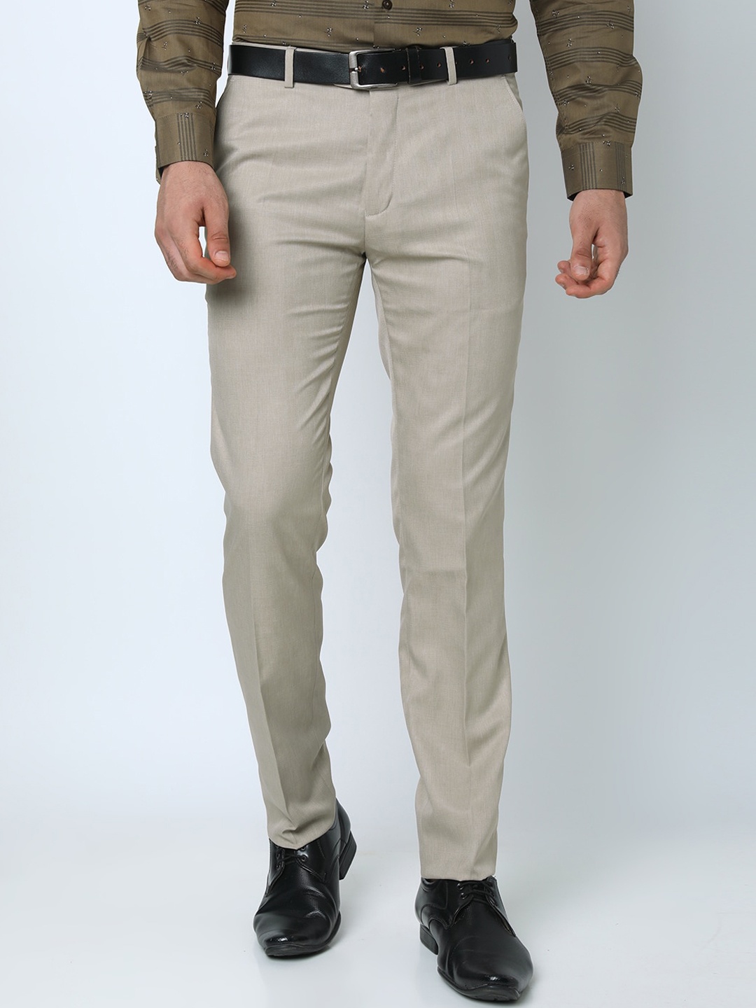 

INSPIRO Men Slim Fit Formal Trousers, Beige