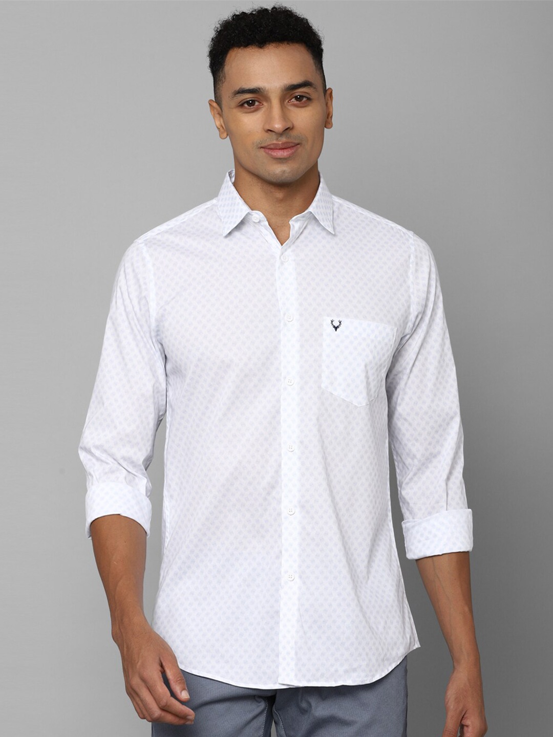 

Allen Solly Slim Fit Micro Ditsy Printed Casual Shirt, White