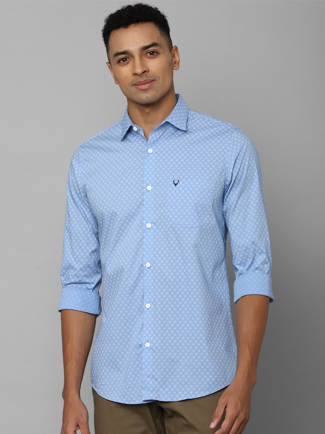 

Allen Solly Slim Fit Micro Disty Printed Casual Shirt, Blue