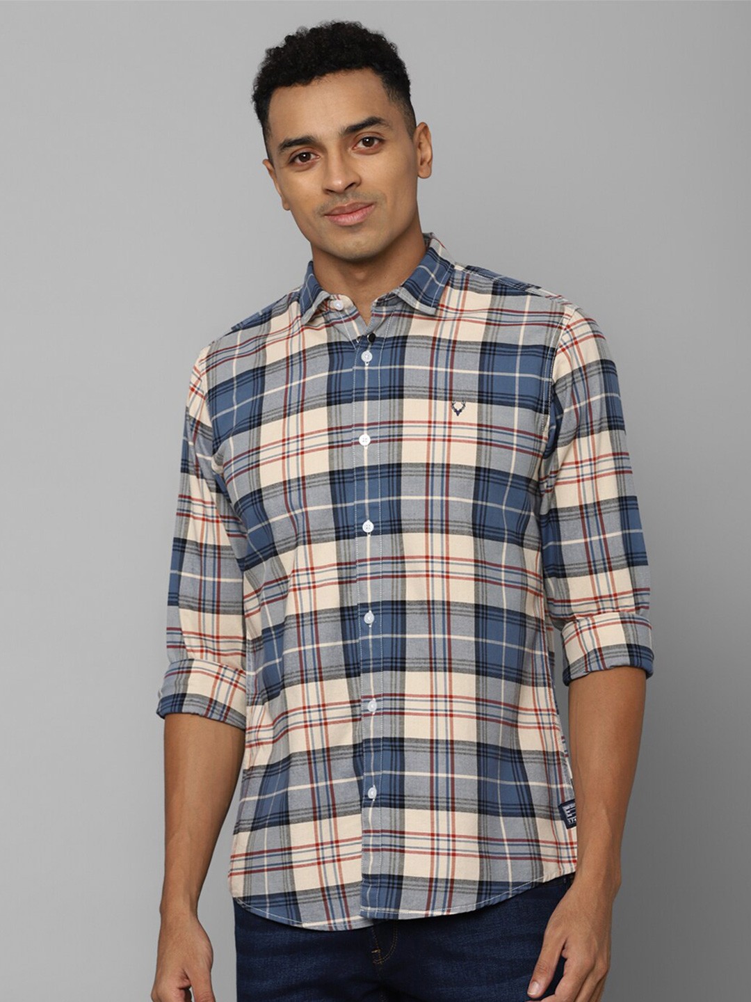 

Allen Solly Tartan Checked Pure Cotton Casual Shirt, Beige