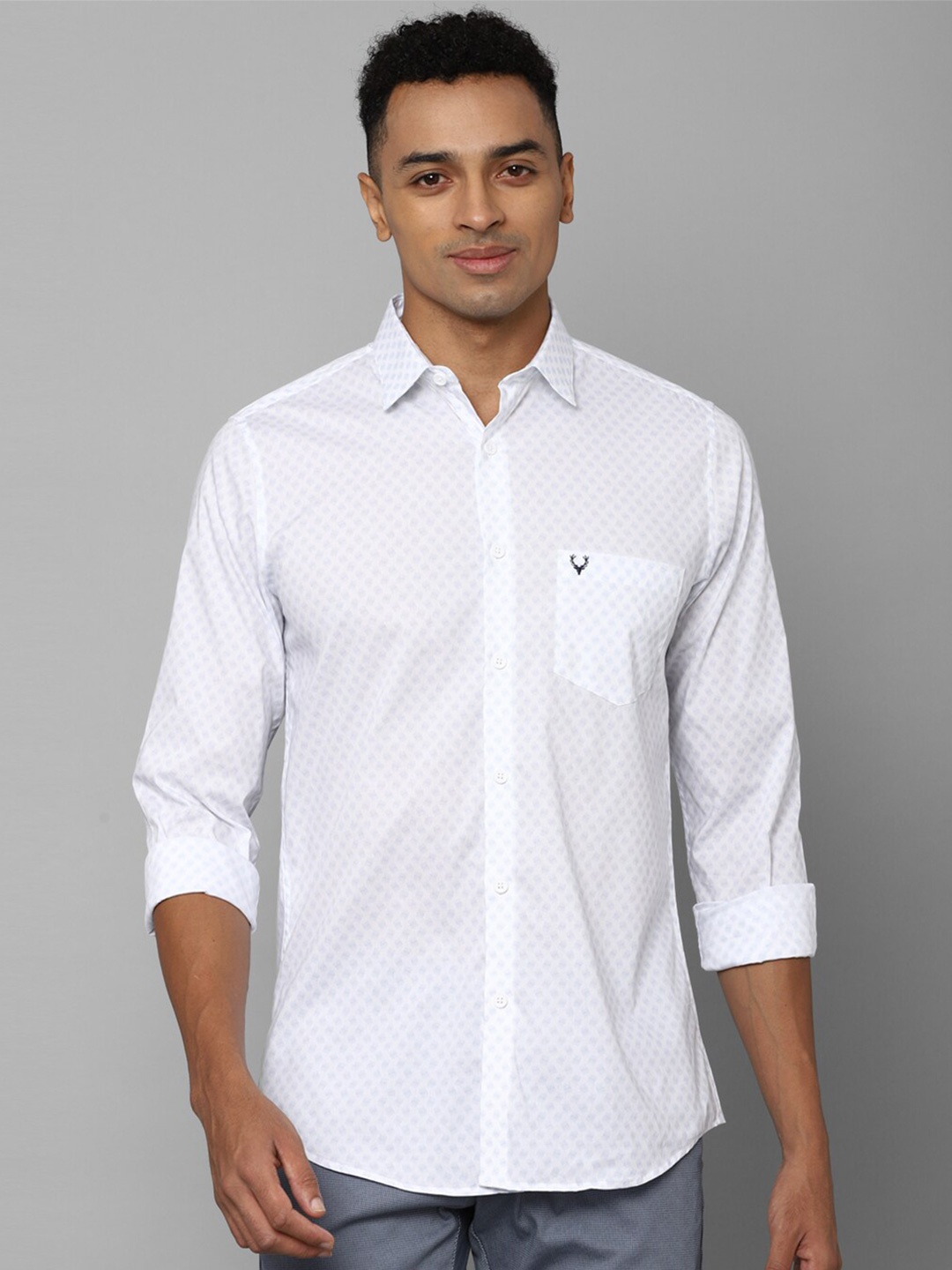 

Allen Solly Slim Fit Micro Ditsy Printed Casual Shirt, White