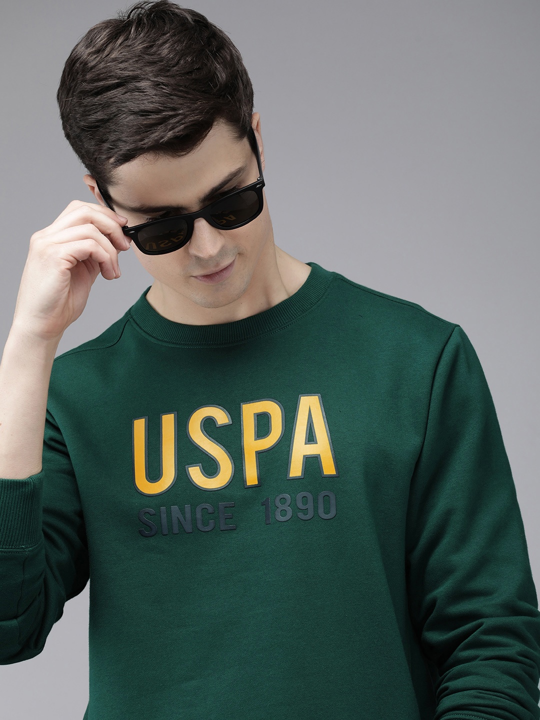 

U.S. Polo Assn. Brand Logo Printed Sweatshirt, Green