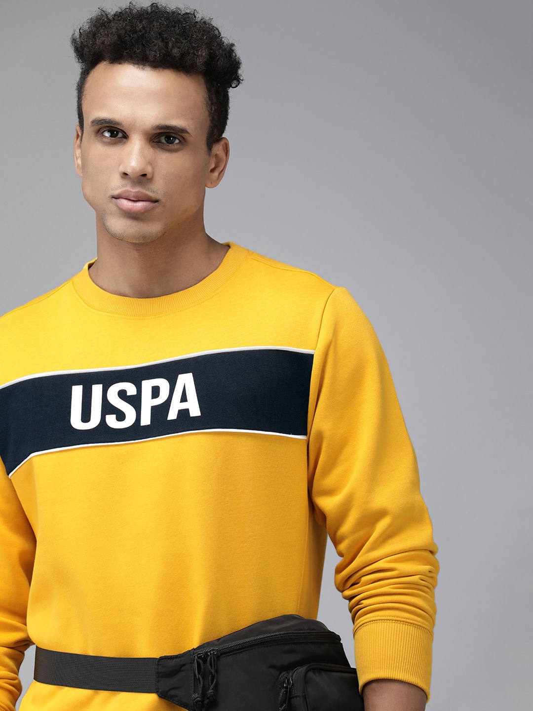

U.S. Polo Assn. Brand Logo Printed Sweatshirt, Yellow
