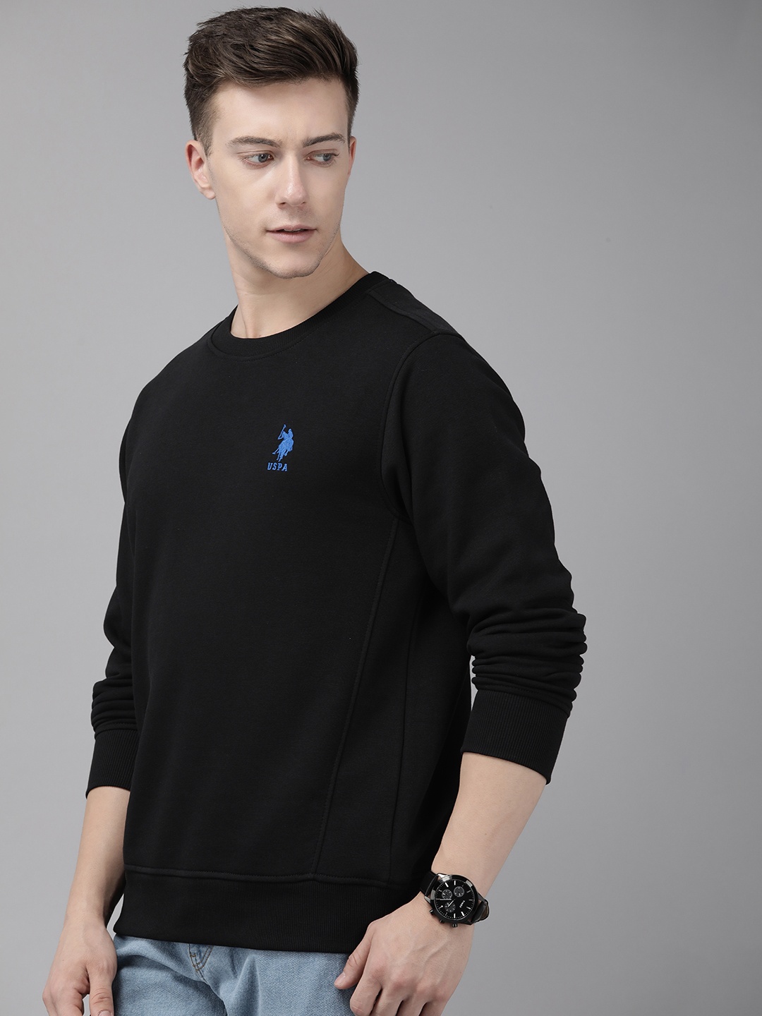

U.S. Polo Assn. Round Neck Sweatshirt, Black