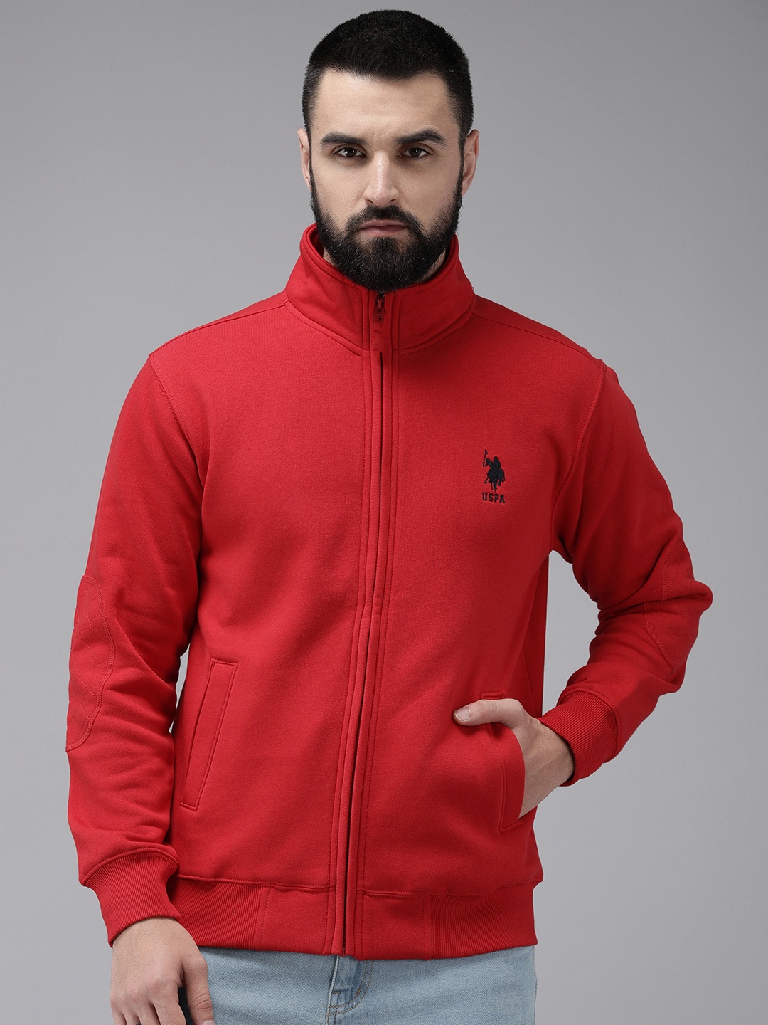 

U.S. Polo Assn. Mock Collar Sweatshirt, Red