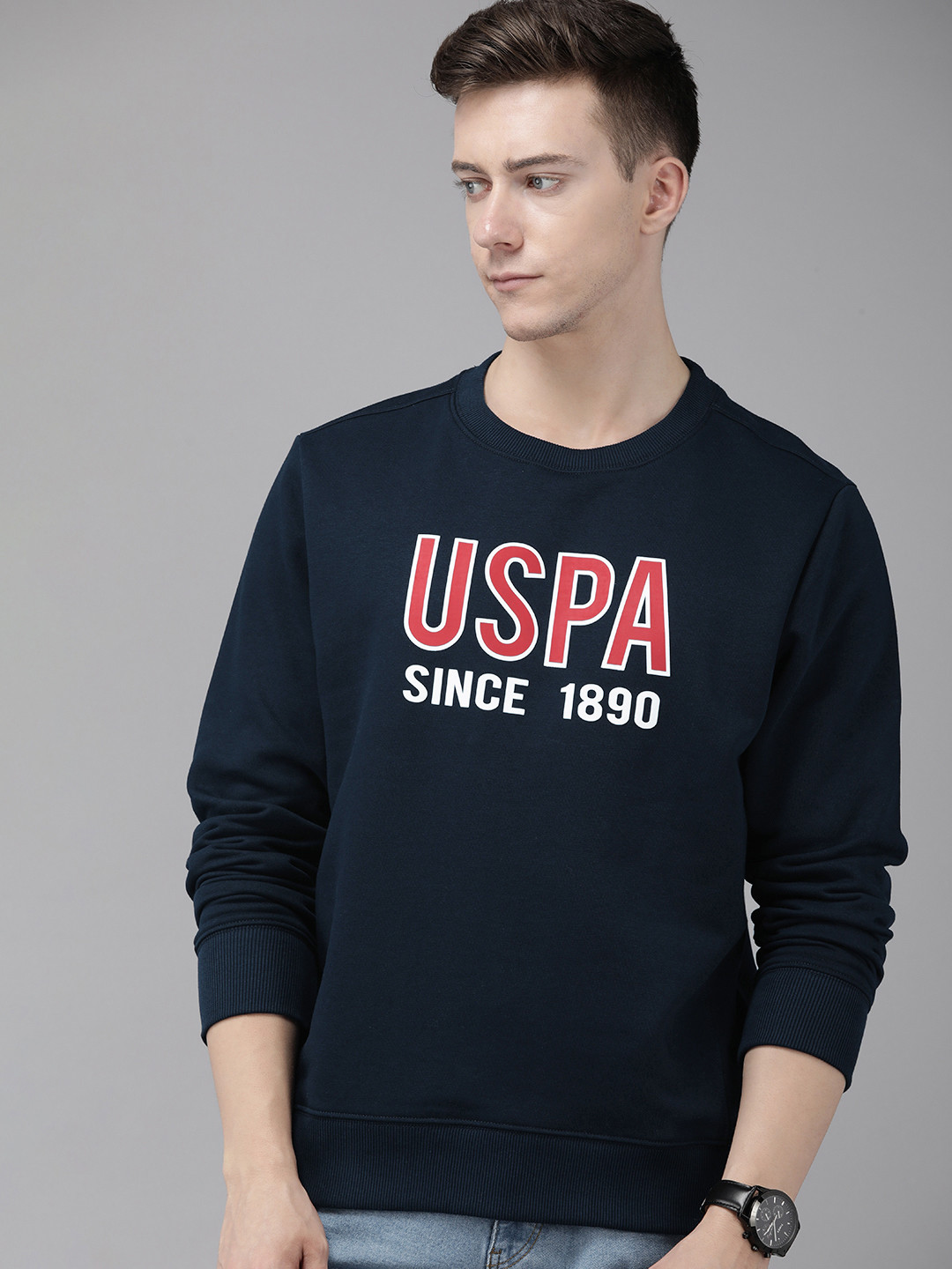 

U.S. Polo Assn. Brand Logo Printed Sweatshirt, Navy blue
