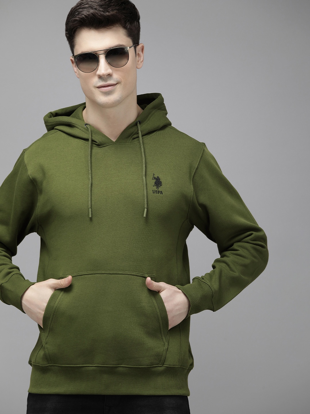 

U.S. Polo Assn. Hooded Pullover Sweatshirt, Olive