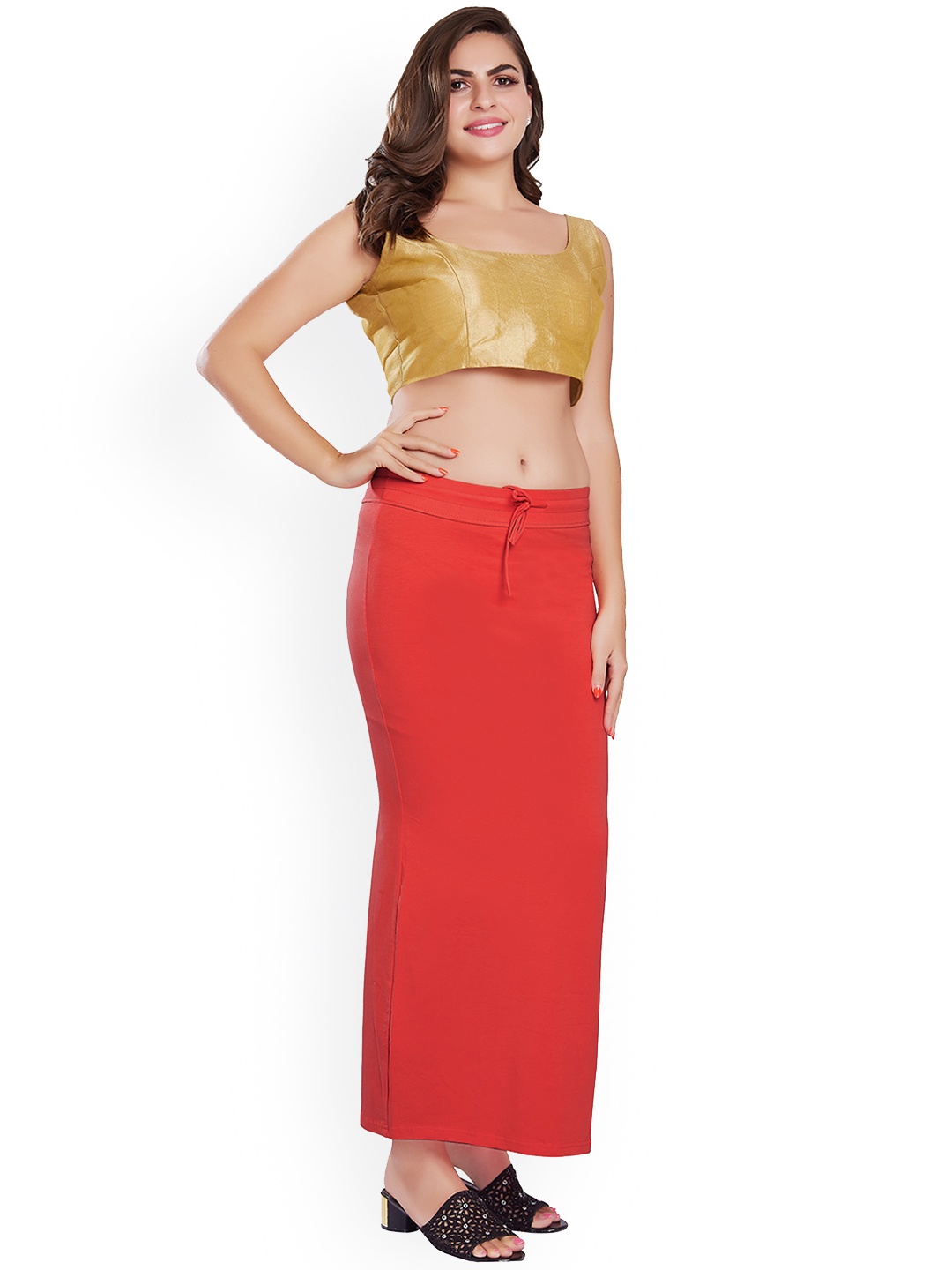 

Rani Saahiba Fish Cut Saree Shapewear, Red