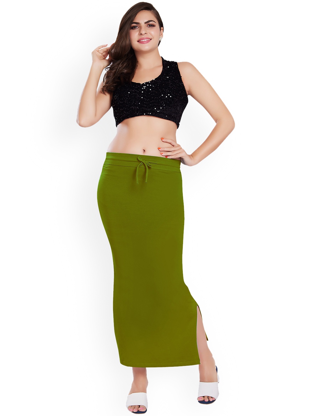 

Rani Saahiba Fish Cut Saree Shapewear, Green