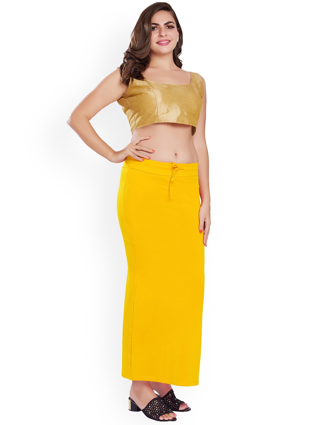 

Rani Saahiba Fishcut Cotton Saree Shapewear, Yellow