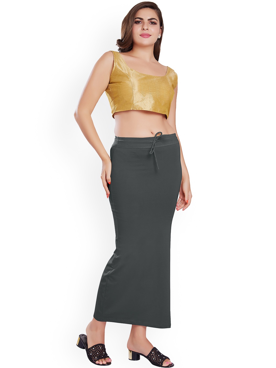 

Rani Saahiba Fish Cut Saree Shapewear, Steel