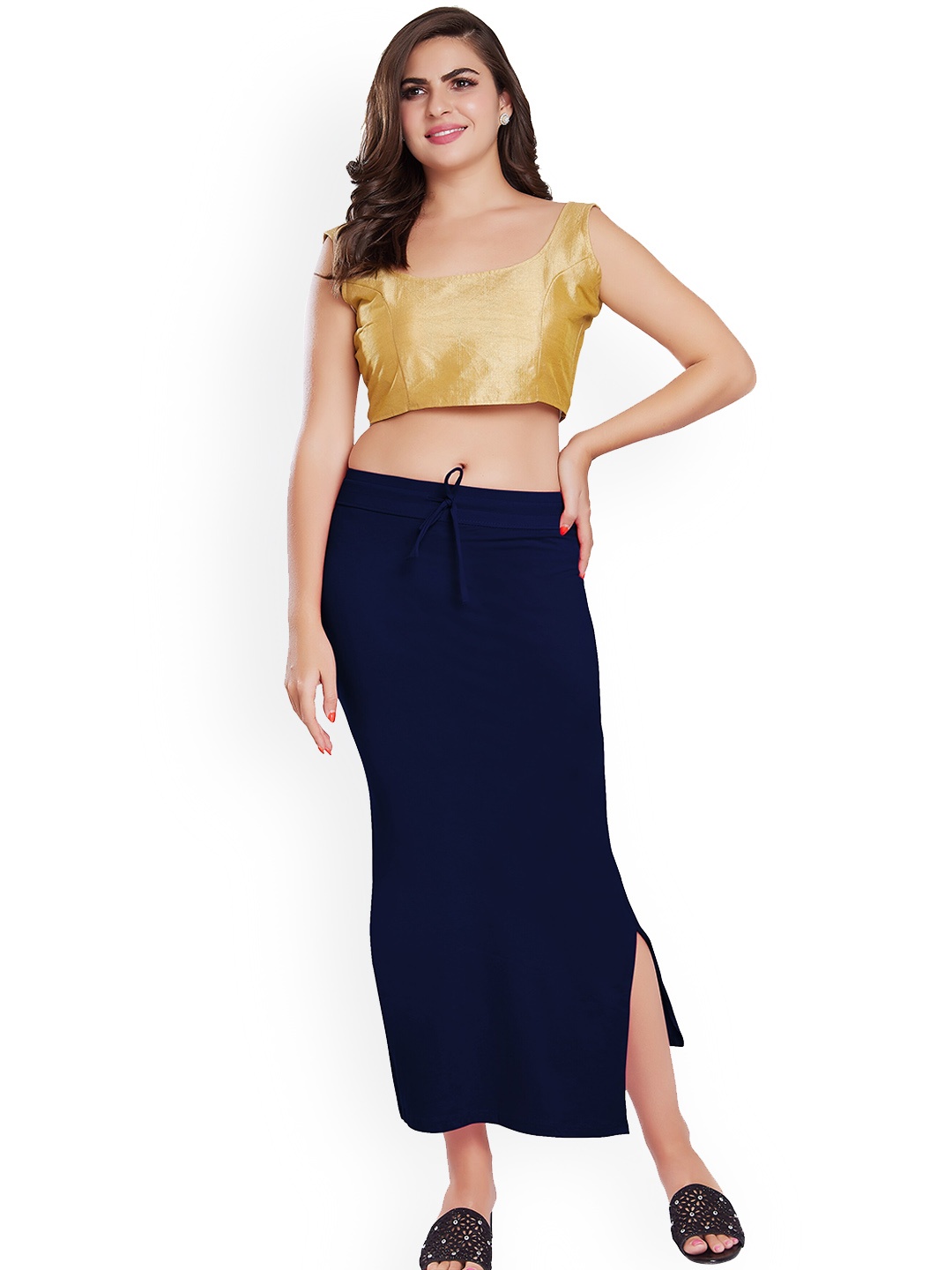 

Rani Saahiba Slim Fishcut Saree Shapewear, Navy blue