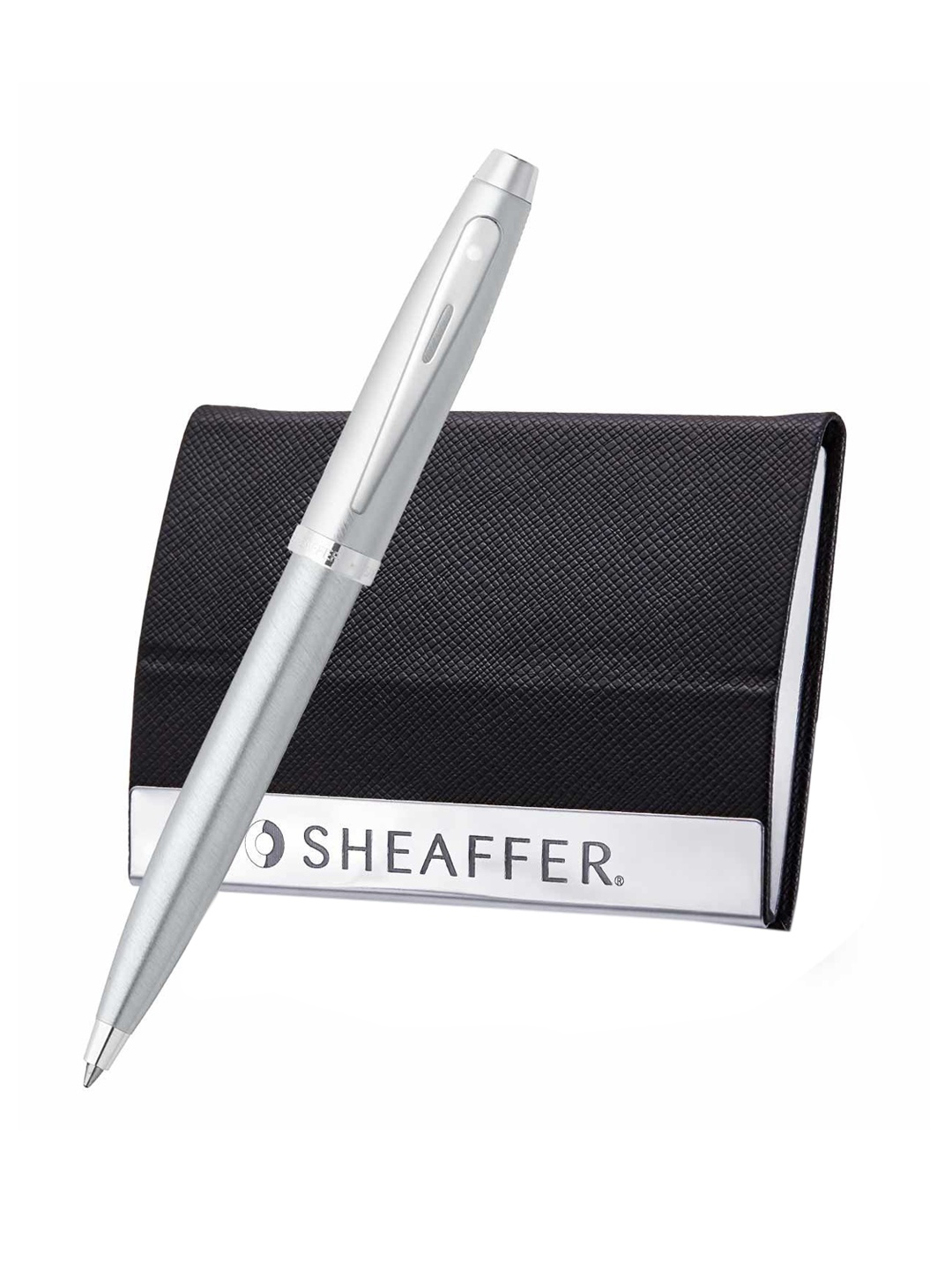 

Sheaffer Silver-Toned 9306 Ballpoint Pen With Business Card Holder