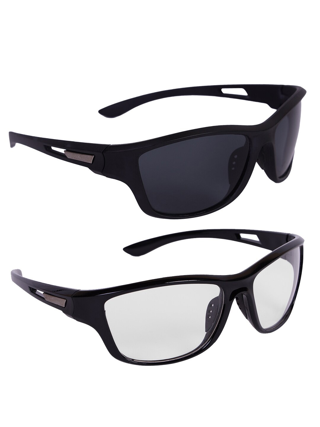 

Kastner Unisex Set of 2 Sports Sunglasses with UV Protected Lens REL_CM_SPORT_BLK-BLKWHIT, Black