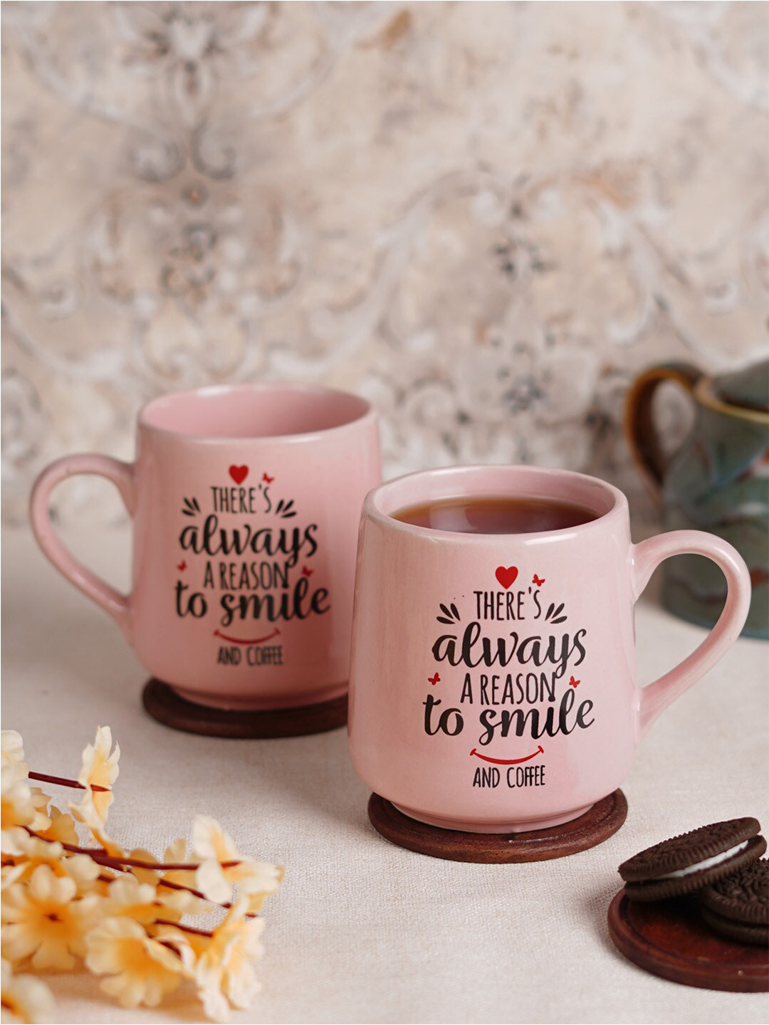 

CDI Pink & Black 2 Pieces Printed Ceramic Glossy Mugs - 300 ML Each