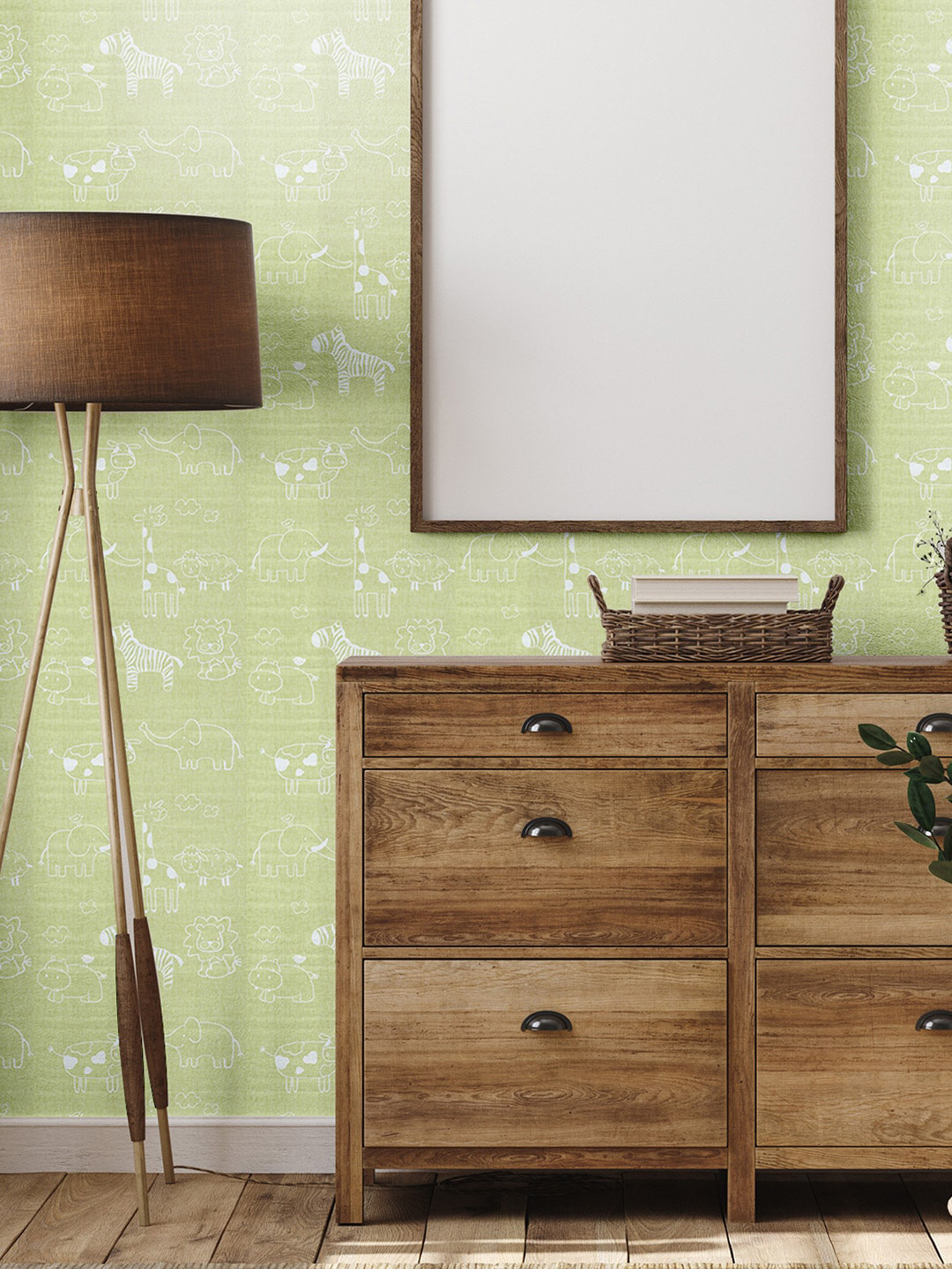 

Asian Paints ezyCR8 Alluring Vines Self-Adhesive Peel & Stick Wallpaper (45 x 500 cm), Green