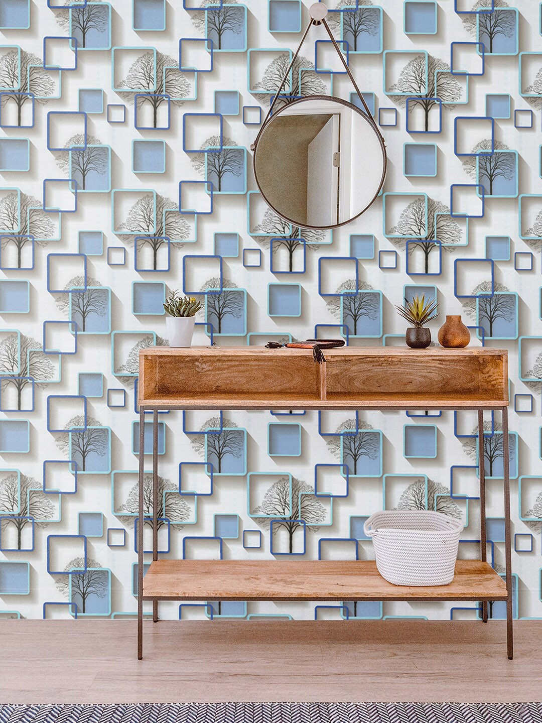 

Asian Paints ezyCR8 Self-Adhesive Peel & Stick Wallpaper (45 x 500 cm), Blue