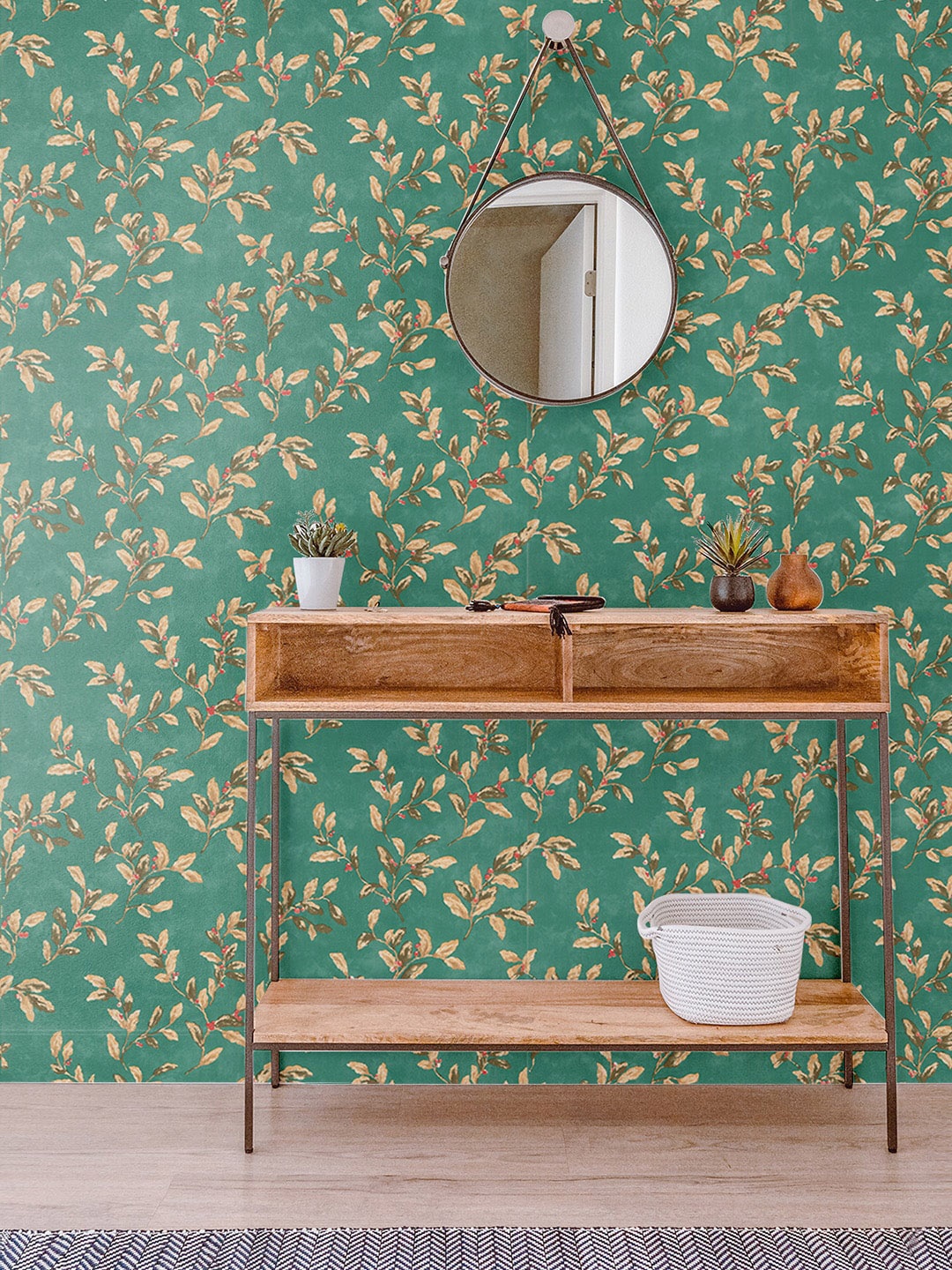 

Asian Paints ezyCR8 Self-Adhesive Peel & Stick Wallpaper (45 x 500 cm), Green
