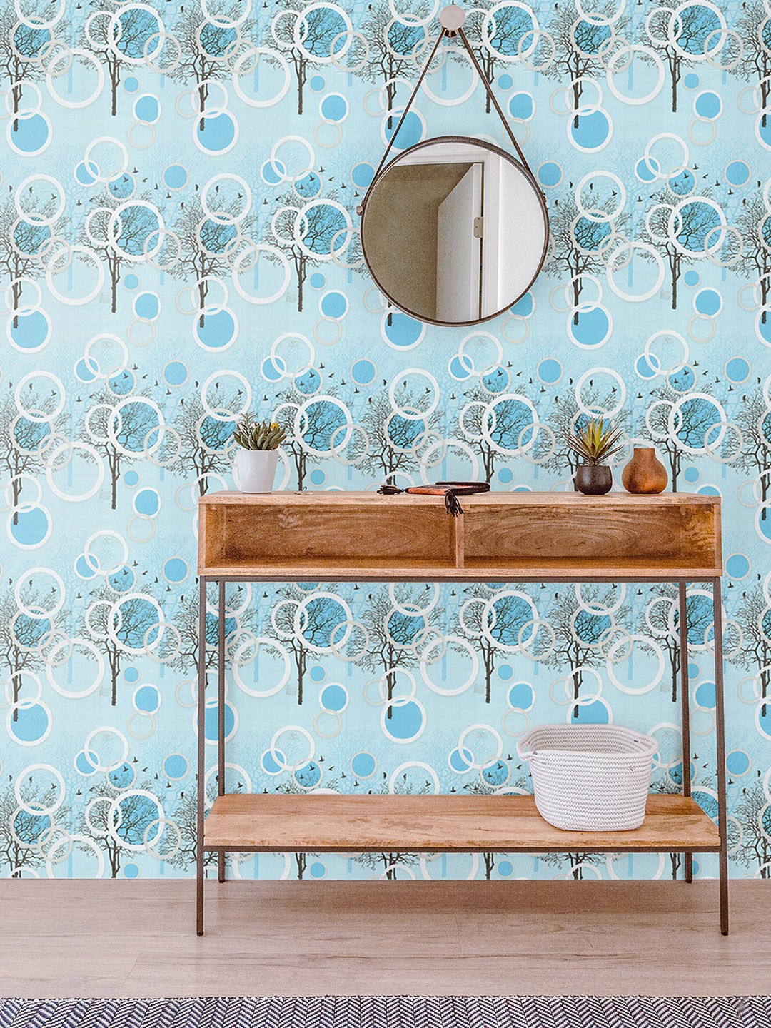 

Asian Paints ezyCR8 Self-Adhesive Peel & Stick Wallpaper (45 x 500 cm), Blue