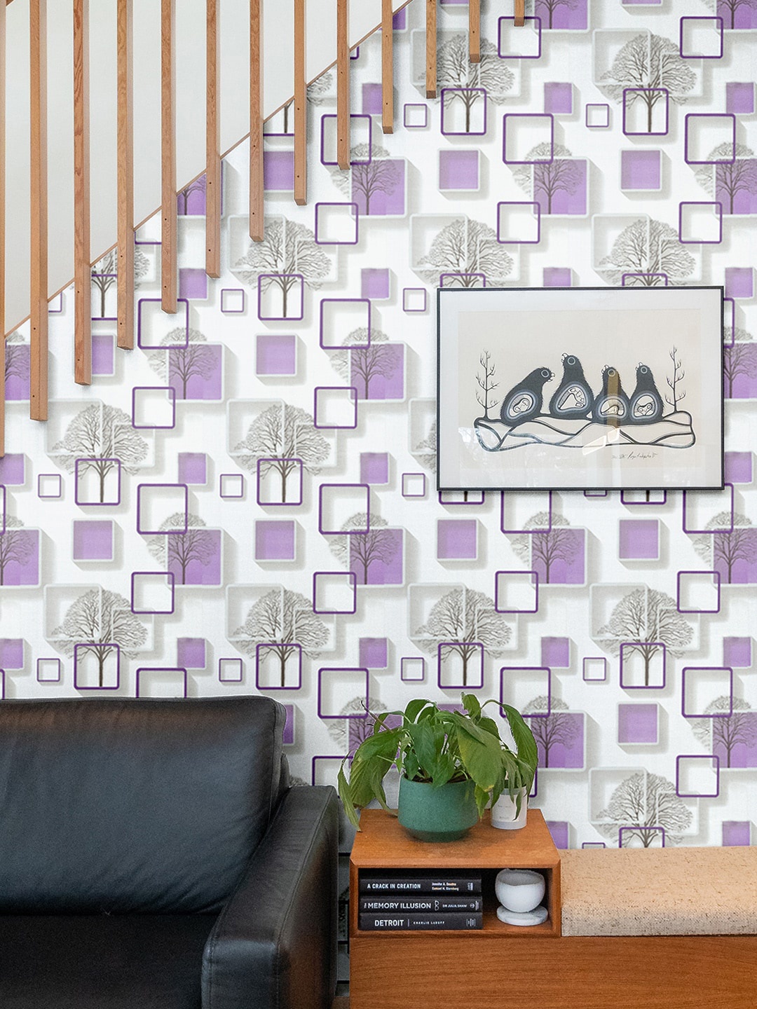 

Asian Paints ezyCR8 Self-Adhesive Peel & Stick Wallpaper (45 x 500 cm), Purple