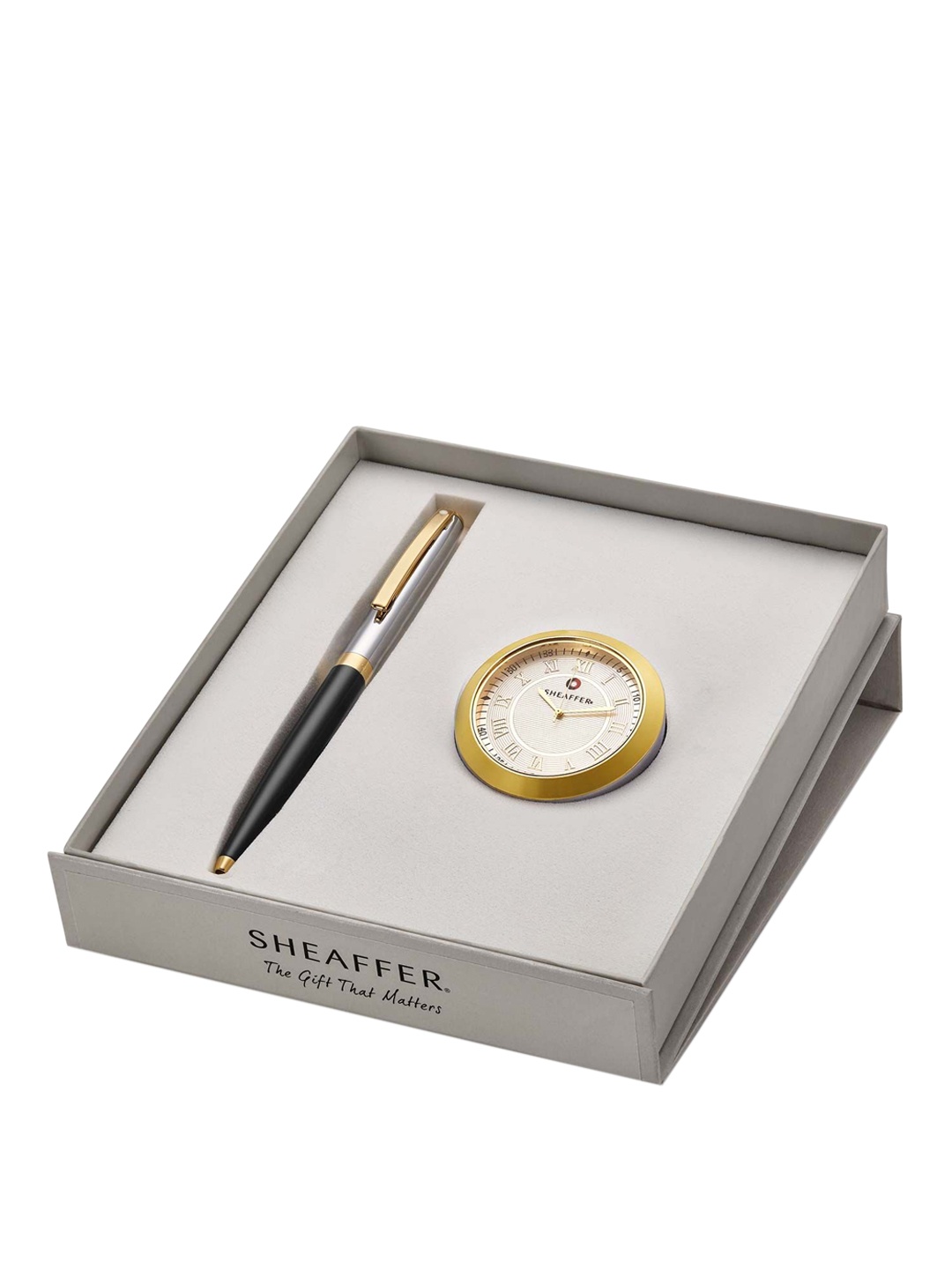 

Sheaffer Black 9475 Ballpoint Pen With Gold Chrome Table Clock